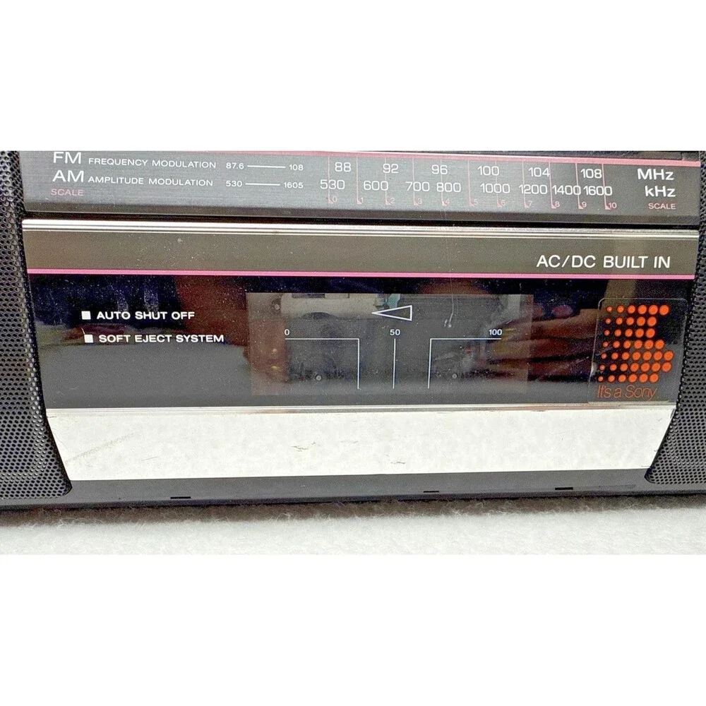 Sony CFS-210 Soundrider AM FM Stereo Cassette Boombox Radio Tested Works Vintage